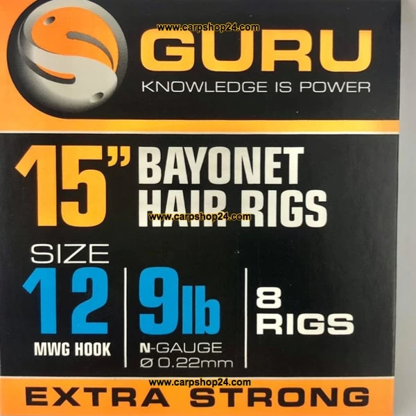 Guru 15" BAYONET HAIR RIGS MWG HOOK - 4 Opties - Afbeelding 3