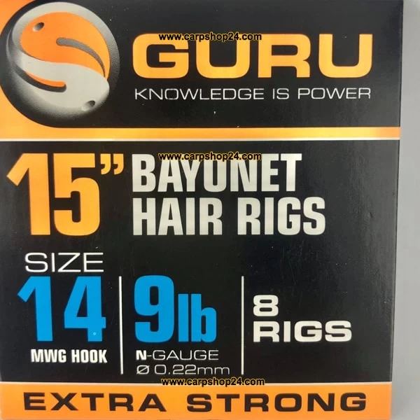 Guru 15" BAYONET HAIR RIGS MWG HOOK - 4 Opties - Afbeelding 4