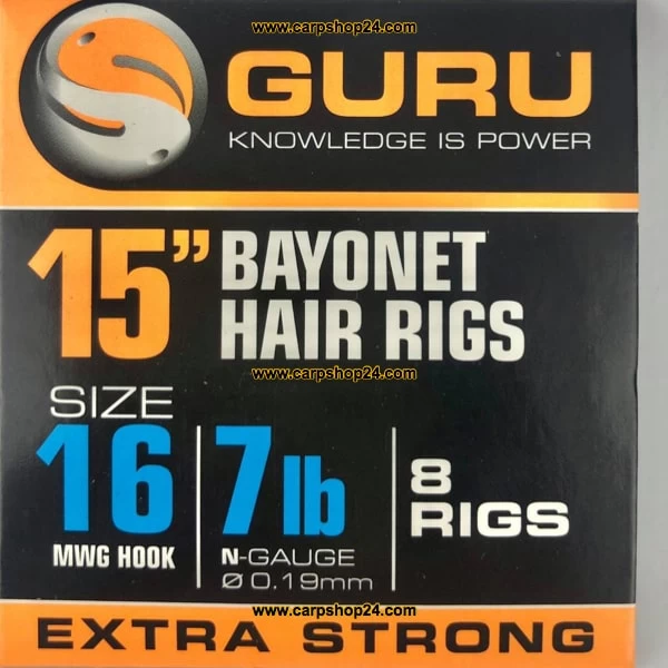 Guru 15" BAYONET HAIR RIGS MWG HOOK - 4 Opties - Afbeelding 5