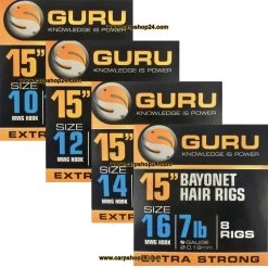 Guru 15" BAYONET HAIR RIGS MWG HOOK - 4 Opties