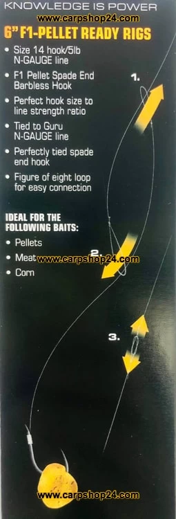 Guru 6" F1-PELLET READY RIGS BARBLESS - 5 Opties - Afbeelding 7