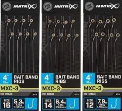 Matrix MXC-3 BAIT BAND RIGS EYED BARBLESS 4" - 10cm - 3 Opties