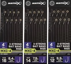 Matrix MXC-4 X-STRONG BAIT BAND RIGS EYED BARBLESS 4" - 10cm - 3 Opties