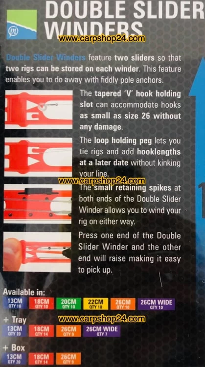 Preston DOUBLE SLIDER WINDERS - 6 Opties - Afbeelding 3