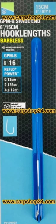 Preston GPM-B SPADE END HOOKLENGTHS BARBLESS 15cm - Afbeelding 4