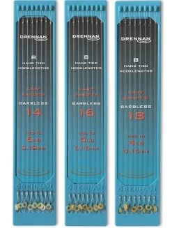 Drennan CARP BANDITS BARBLESS HOOKLENGTHS 6" - 15cm