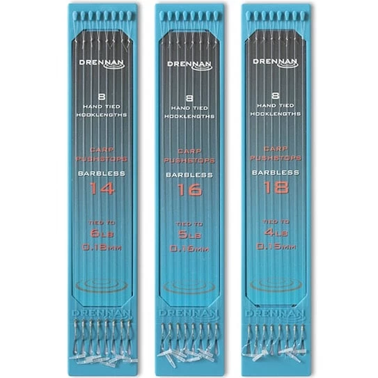 Drennan CARP PUSHSTOPS BARBLESS HOOKLENGTHS 6" - 15cm